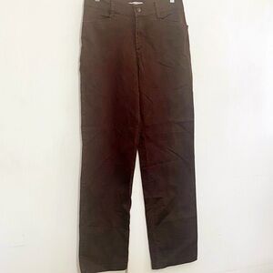 Lee Women’s Brown Cotton Twill High Rise Straight Leg Pants 10 Long